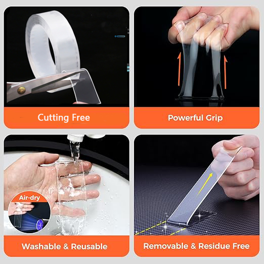 Nano Double Sided Tape, Multipurpose Strong Mounting Tape