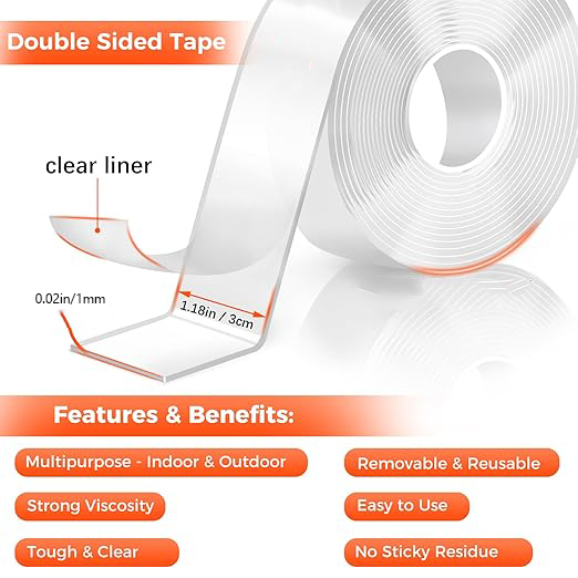Nano Double Sided Tape, Multipurpose Strong Mounting Tape